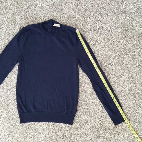 NEW $398 Tory Burch Cashmere Iberia Long Sleeve Pullover Sweater Navy Blue XS - Picture 11 of 12